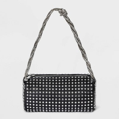 Mini Embellished Boxy Barrel Bag - A New Day Black