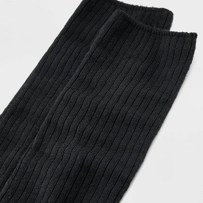 Women's Ribbed Supersoft Slouch Crew Boot Socks - Universal Thread Black 4-10