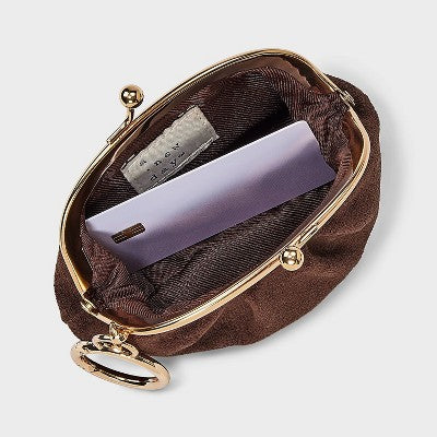 Mini Kiss Lock Pouch Bag Charm - A New Day Chocolate Brown