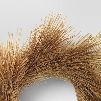 Christmas Gold Long Needle Shimmer Artificial Wreath - Threshold (LOCAL PICKUP ONLY)