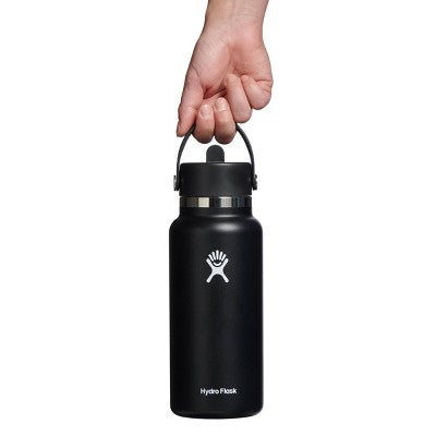Hydro Flask 32oz Wide Mouth Flex Straw Bottle - Black