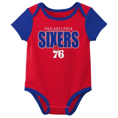 NBA Philadelphia 76ers Infant 3pk Bodysuit Set - 3-6 Months