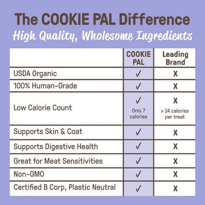 Cookie Pal Blueberry and Pumpkin Soft Baked Human Grade and Organic Dog Treats - 8.8oz