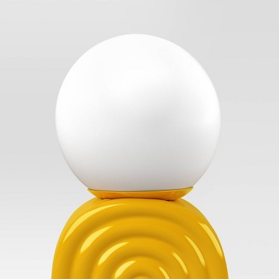 Orb Glass Shade with Ceramic Base Table Lamp Yellow - Room Essentials