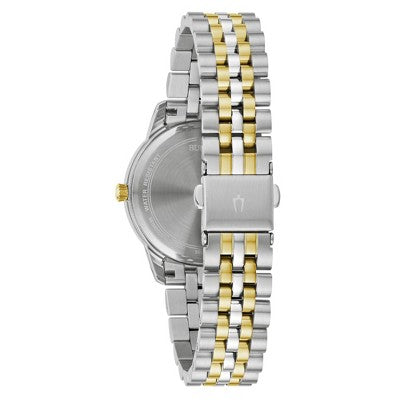 Bulova Ladies Classic Diamond 2-Tone Stainless Steel Quartz Watch 32mm OPEN BOX