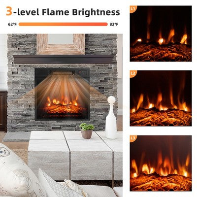 Costway 18" Electric Fireplace Inserts & Freestanding Adjustable Heater Log Flame 1400W (LOCAL PICKUP ONLY)