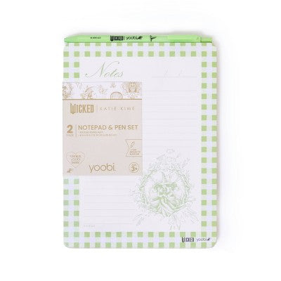 Wicked x Yoobi Paper Set Elphaba 6"x8" Lined Notepad with Retractable Ballpoint Pen 60 Sheets