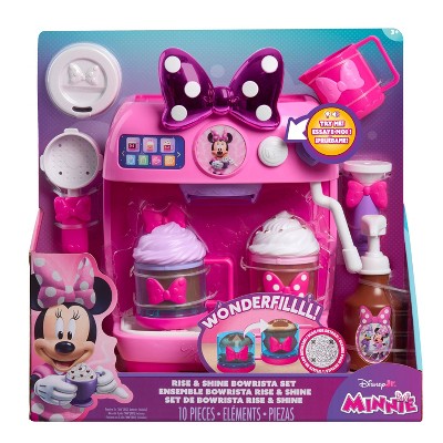 Disney Jr. Minnie Mouse Rise and Shine Bowrista Set 10" Play Espresso Machine Ages 3 and Up