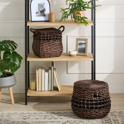 LRG Floor Chocolate Basket with Lid - Threshold