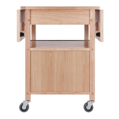 Rachael Kitchen Cart Beech - Winsome: Rolling Island with Storage, Drop-Leaf Top & Lockable Wheels (LOCAL PICKUP ONLY)