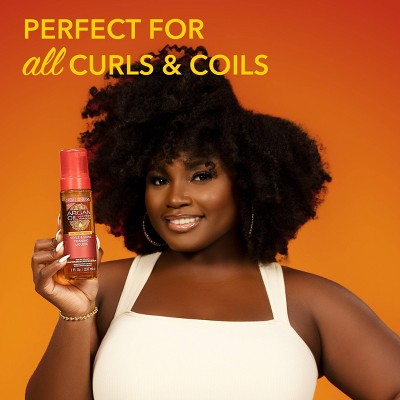 Creme of Nature Argan Oil Style and Shine Foaming Mousse - 7.0 fl oz: For Coily, Coarse, Curly Hair