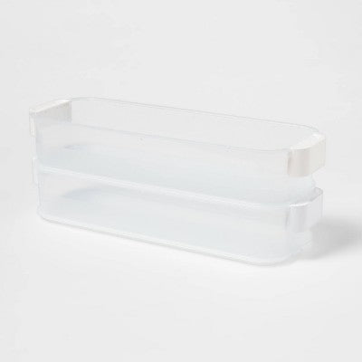 Click in Place 3qt Shallow Slim Bin White - Brightroom