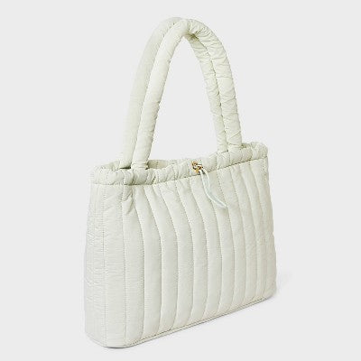 Quilted Drawstring Tote Handbag - Universal Thread Pale Blue