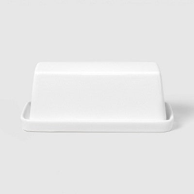 Stella 2pc Stoneware Ceramic Butter Dishes White - Threshold