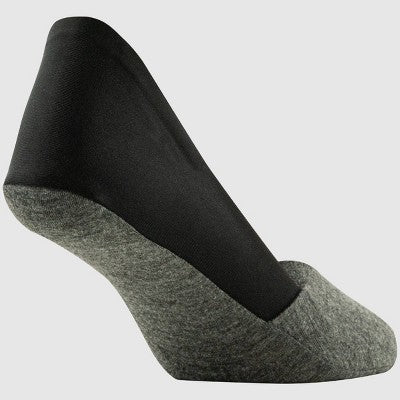 Peds Women's 2pk Smooth Edge Mid Cut Liner Socks - Black/Gray 5-10