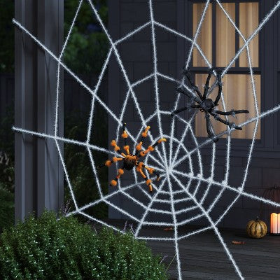 20" Plush Spider Orange Halloween Decorative Prop - Hyde & EEK! Boutique