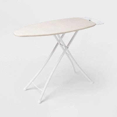Wide Ironing Board White Metal with Creamy Chai Cover and Iron Rest - Brightroom (LOCAL PICKUP ONLY)
