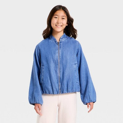 Girls' Denim Bubble Blouson Jacket - art class L
