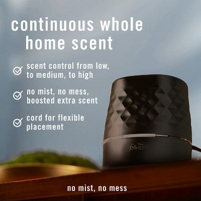 Febreze Black Plug Scent Booster Oil Diffuser Air Freshener Holder Unscented