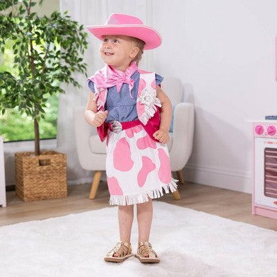 Melissa & Doug Cowgirl Role Play Costume Set (5pcs) - Skirt, Hat, Vest, Badge, Scarf: Toddler Western Apparel (LOCAL PICKUP ONLY)