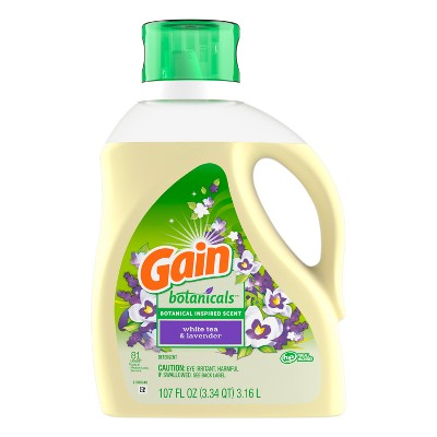 Gain White Tea & Lavender Botanicals Liquid Laundry Detergents 81 Loads - 107oz