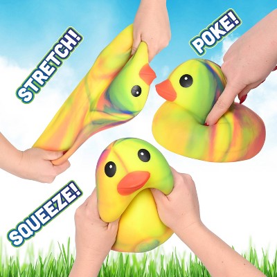 Sunny Days Jumbo Squeezy Ducks - Tie Dye Yellow