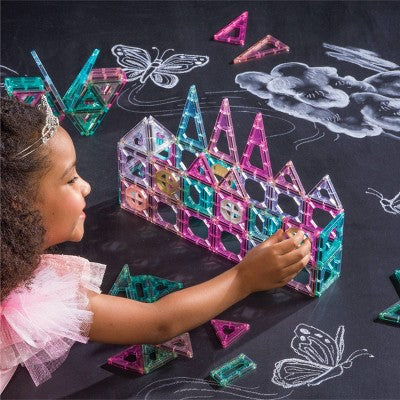 FAO Schwarz Magnetic Tile Set Pastel 40pc: Instruction Guide, Educational Building Set, Creative Thinking
