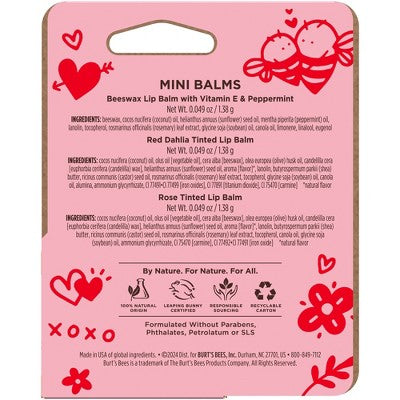 Burt's Bees Be Mine Valentines Day Beeswax Lip Balm and Tinted Lip Balm Mini - 0.147oz/3pk