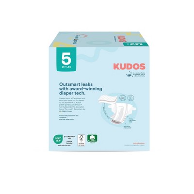 Kudos Chlorine Free Cotton-Lined Disposable Diapers - Size 5 - 44ct
