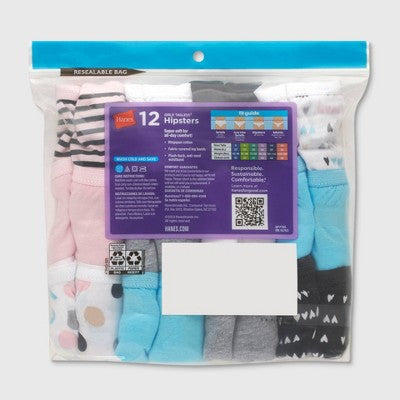 Hanes Girls' 12pk Hipster - 12