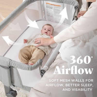 Baby Delight Beside Me Dreamer Bassinet & Bedside Sleeper - Soft Heathered Gray (LOCAL PICKUP ONLY)