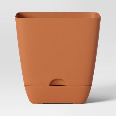 Square Self-Watering Plastic Indoor Outdoor Planter Pot Orange 6"x6" - Room Essentials