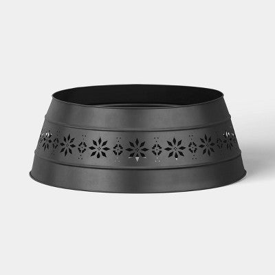 25" Snowflake Fair Isle Cut Out Metal Christmas Tree Collar Black - Wondershop (LOCAL PICKUP ONLY)