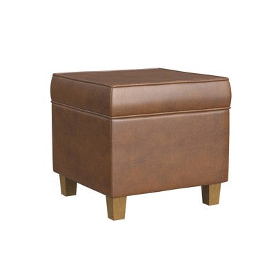 Cole Classics Square Storage Ottoman with Lift Off Top Brown - HomePop (LOCAL PICKUP ONLY)