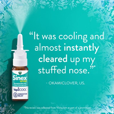 Sinex Vicks Severe VapoCOOL Ultra Fine Mist Nasal Spray - Oxymetazoline Hydrochloride - 0.5 fl oz