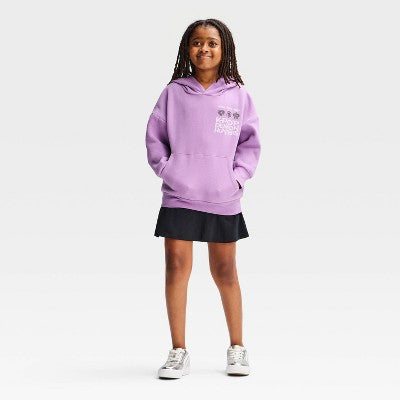 Girls' KPop Demon Hunters Hooded Graphic Sweatshirt - Purple L