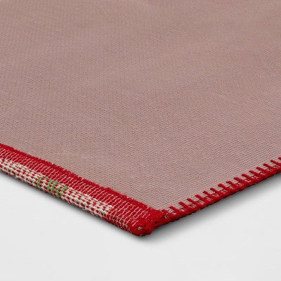 1'8"x2'10" Rectangle Plaid Rug - Threshold: Red Flat Pile, Machine Washable, Indoor Accent, OEKO-TEX Certified