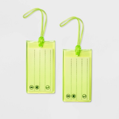 2pk Jelly Luggage Tag Lime Green - Open Story