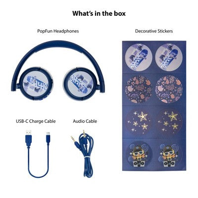 BuddyPhones POP Bluetooth Wireless Kids Headphones with Microphone - Blue