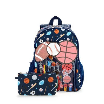 Locker Club Kids' 17" Backpack with Stationery Pencil Pouch - Sport