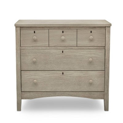 Delta Children Farmhouse 3 Drawer Dresser with Changing Top and Interlocking Drawers - Textured Limestone (LOCAL PICKUP ONLY)