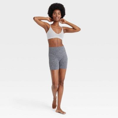 Women's Seamless Ribbed Bike Shorts - Colsie Heather Gray M