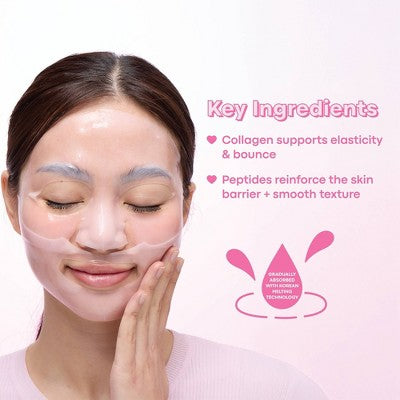 TONYMOLY Collagen + Peptide Overnight Hydrogel Mask - 33g: Smoothing, Normal Skin, Unscented