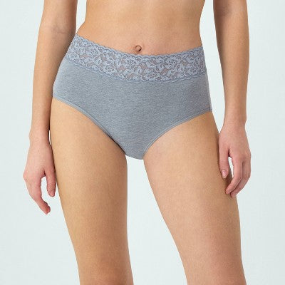 Hanes Women's 4pk Lace Brief Underwear - Black/Blue/Gray S