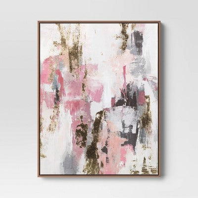 (Set of 2) 16"x20" Foil Abstract Canvas Framed Arts - Threshold