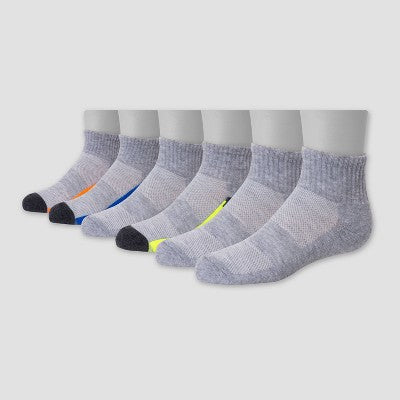 Hanes Moves Premium Boys' 6pk Ankle Socks - Colors May Vary M