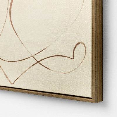 30"x30" Line Abstract Framed Canvas Wall Art - Threshold designed with Studio McGee (LOCAL PICKUP ONLY)
