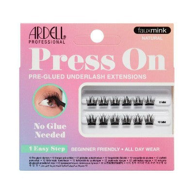 Ardell Press-On False Mini Faux Mink False Eyelash - 12pc: Synthetic Hair, Full Volume