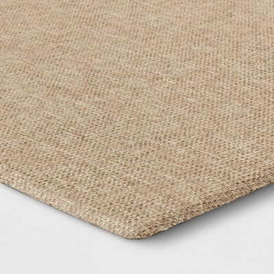 1'6"x2'6" Rectangle Indoor Floor Mat Tan - Threshold: Basket Weave, Kitchen Comfort, Flat Pile, PVC Backing (LOCAL PICKUP ONLY)