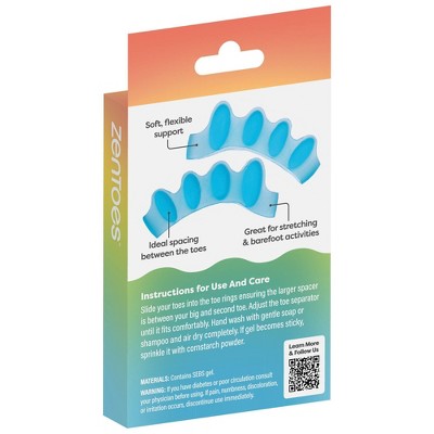 ZenToes Silicone Toe Separators for Correct Toe Alignment - Blue